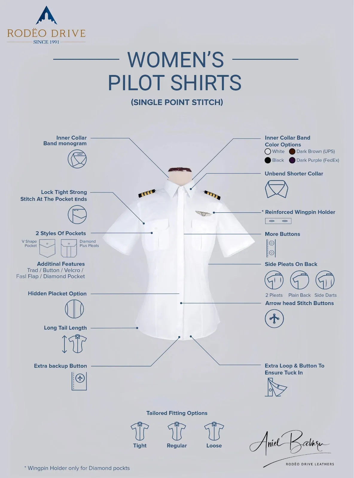 All Airlines Short Sleeve Custom Women's Pilot