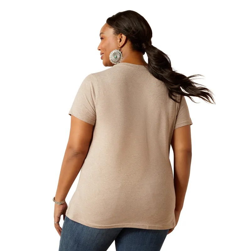 Ariat Women's Adventure tee T-Shirt, Oatmeal Heather