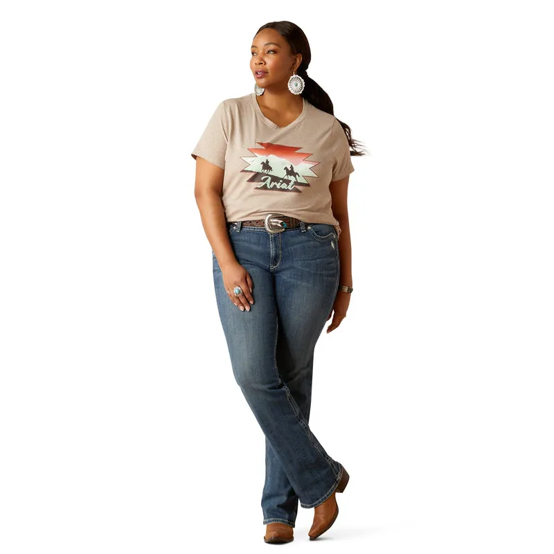 Ariat Women's Adventure tee T-Shirt, Oatmeal Heather