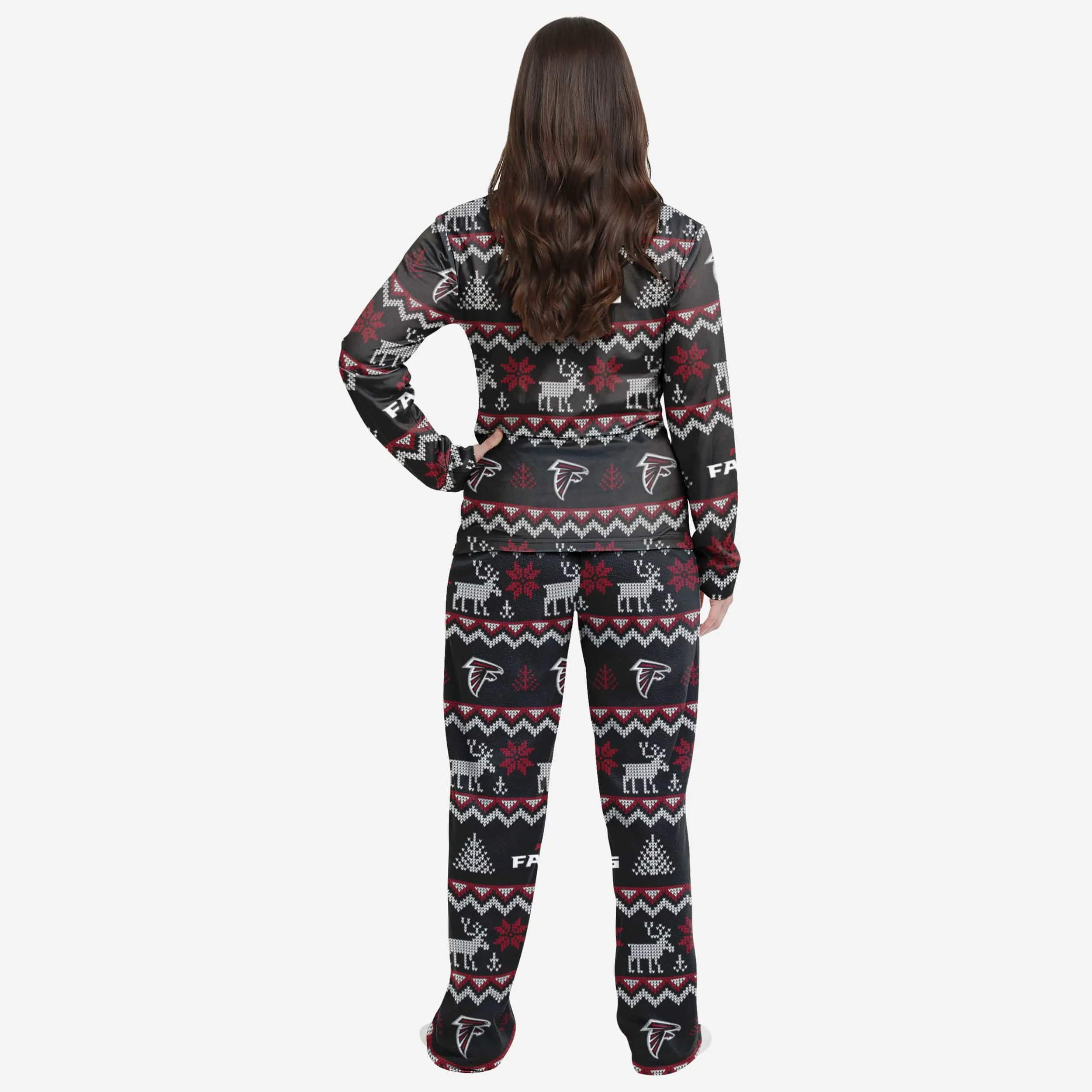 Atlanta Falcons Womens Ugly Pattern Family Holiday Pajamas