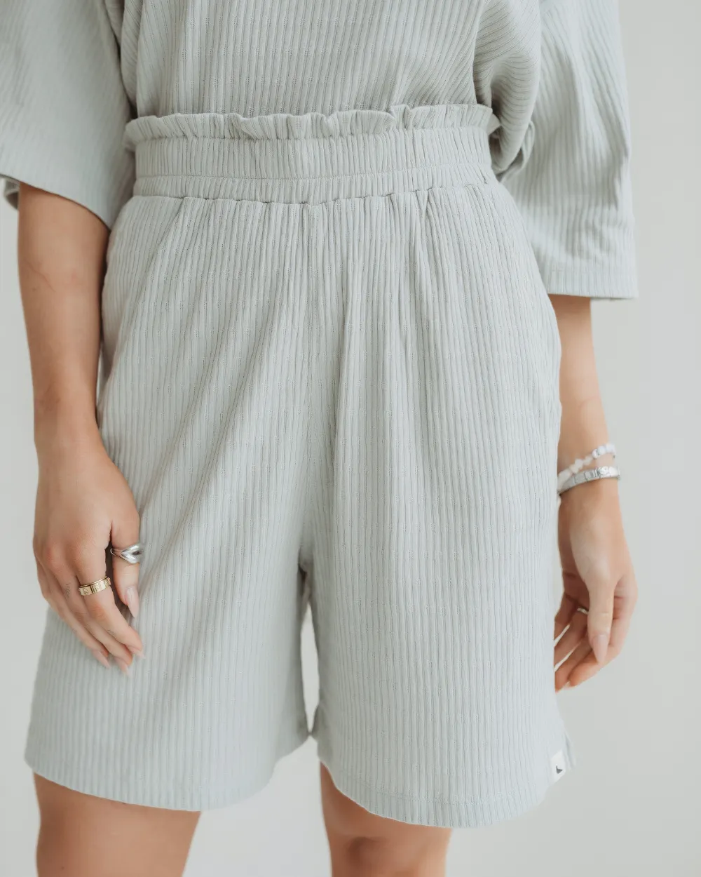 Audrey Textured Jersey Shorts