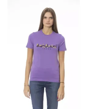 Baldinini Trend Women's Purple Cotton Tops & T-Shirt - L