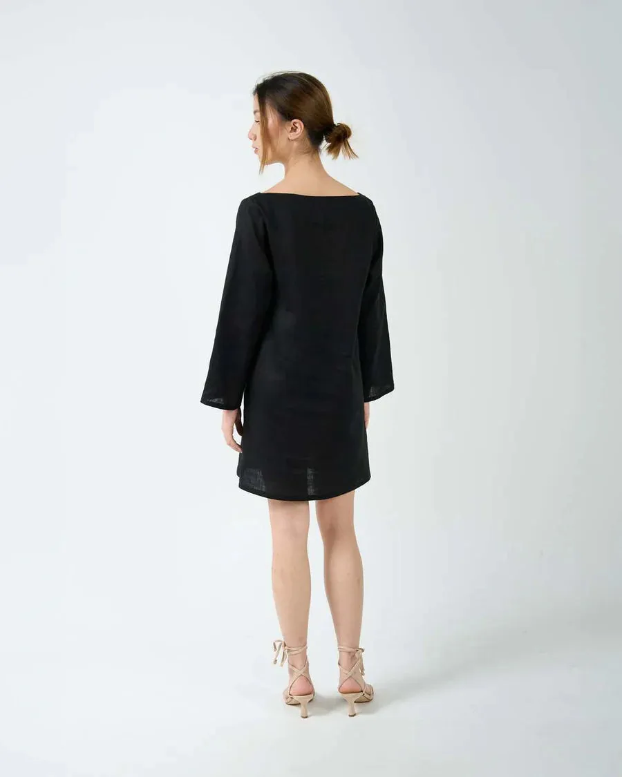 BELL SLEEVE SHIFT DRESS