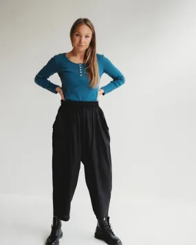 Betty Black Viscose Trousers