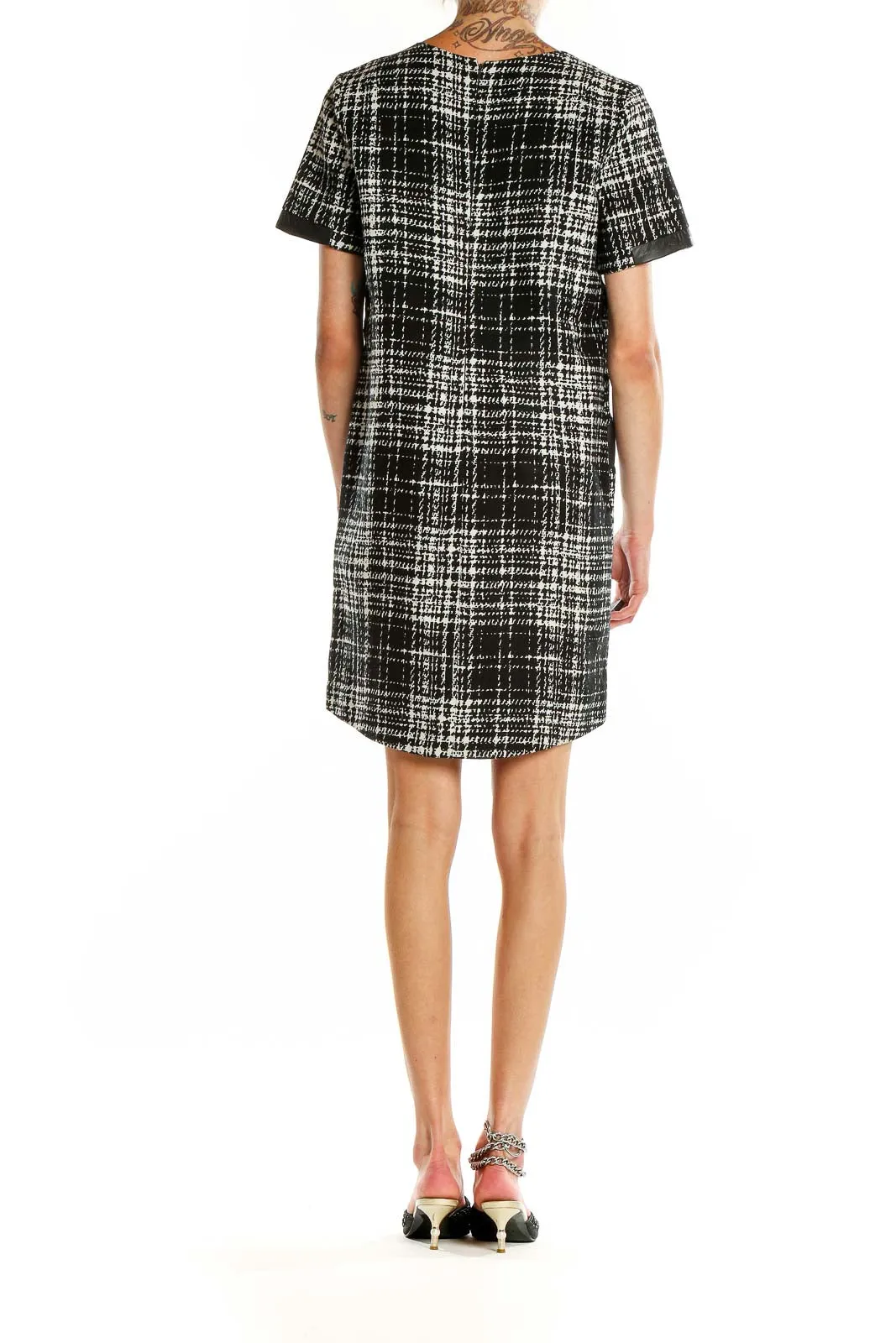 Black and White Plaid Shift Dress