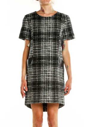 Black and White Plaid Shift Dress