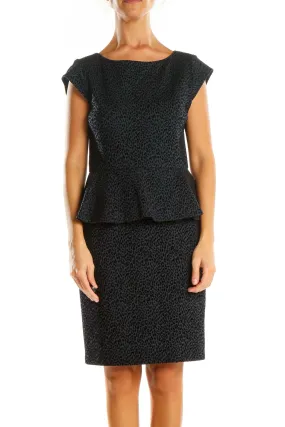 Black Animal Print Classic Sheath Dress