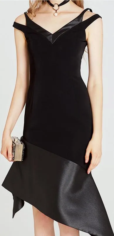 Black Asymmetric Cocktail Dress