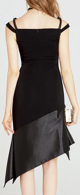 Black Asymmetric Cocktail Dress