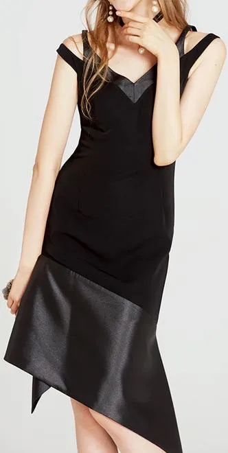 Black Asymmetric Cocktail Dress