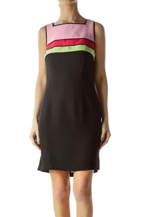 Black Colorblock Sheath Dress