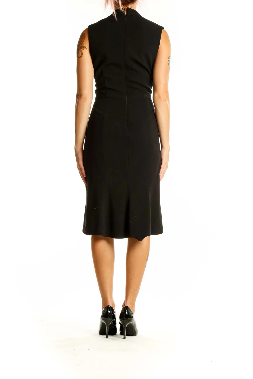 Black Elegant Sleeveless Midi Dress