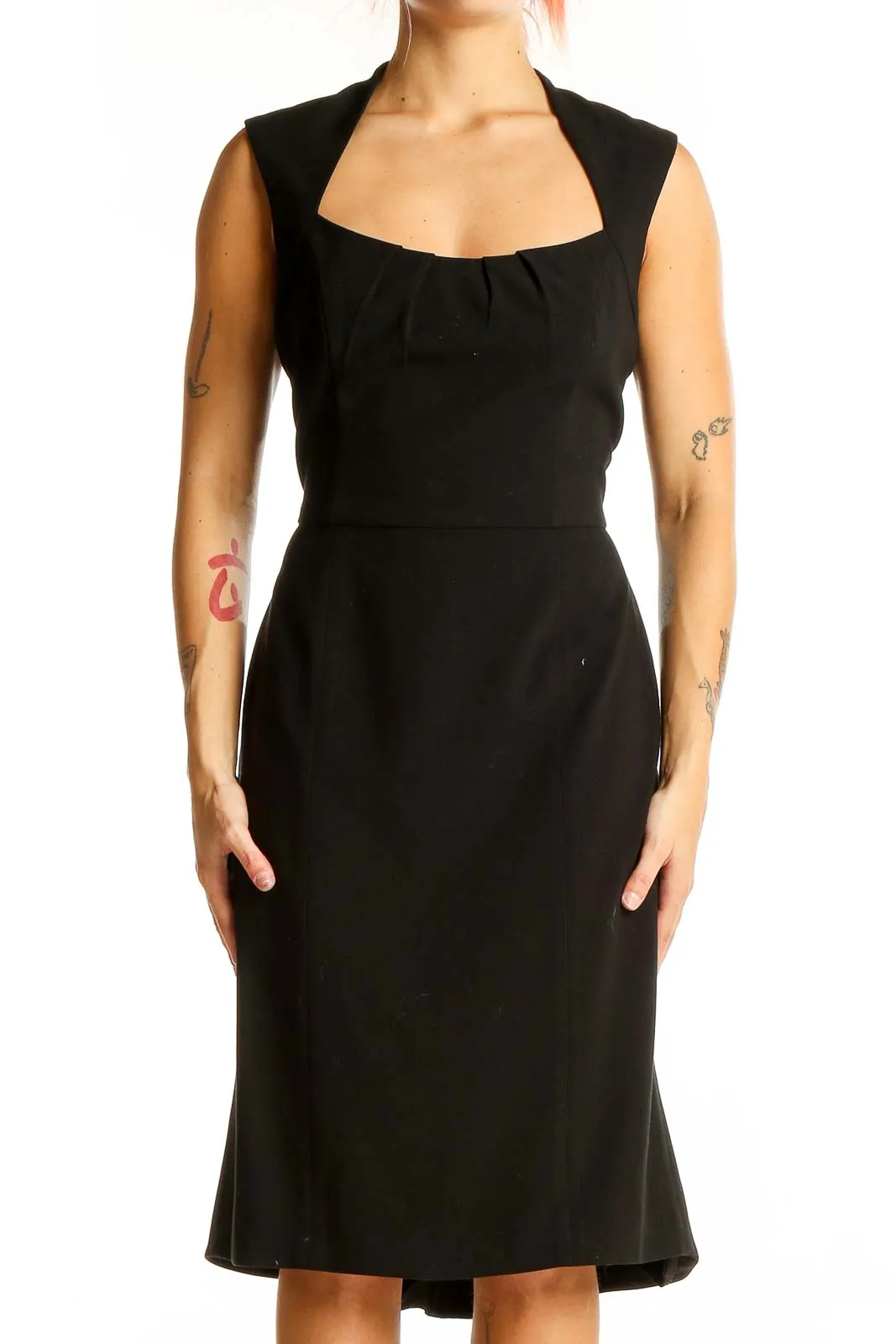 Black Elegant Sleeveless Midi Dress