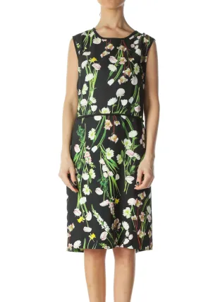 Black Floral Shift Dress