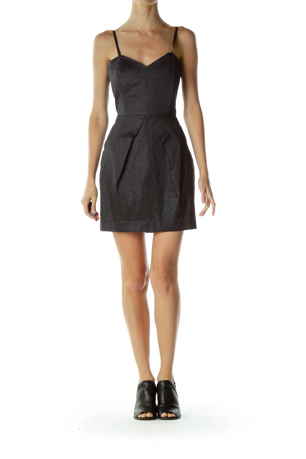 Black Spaghetti Strap Cocktail Dress