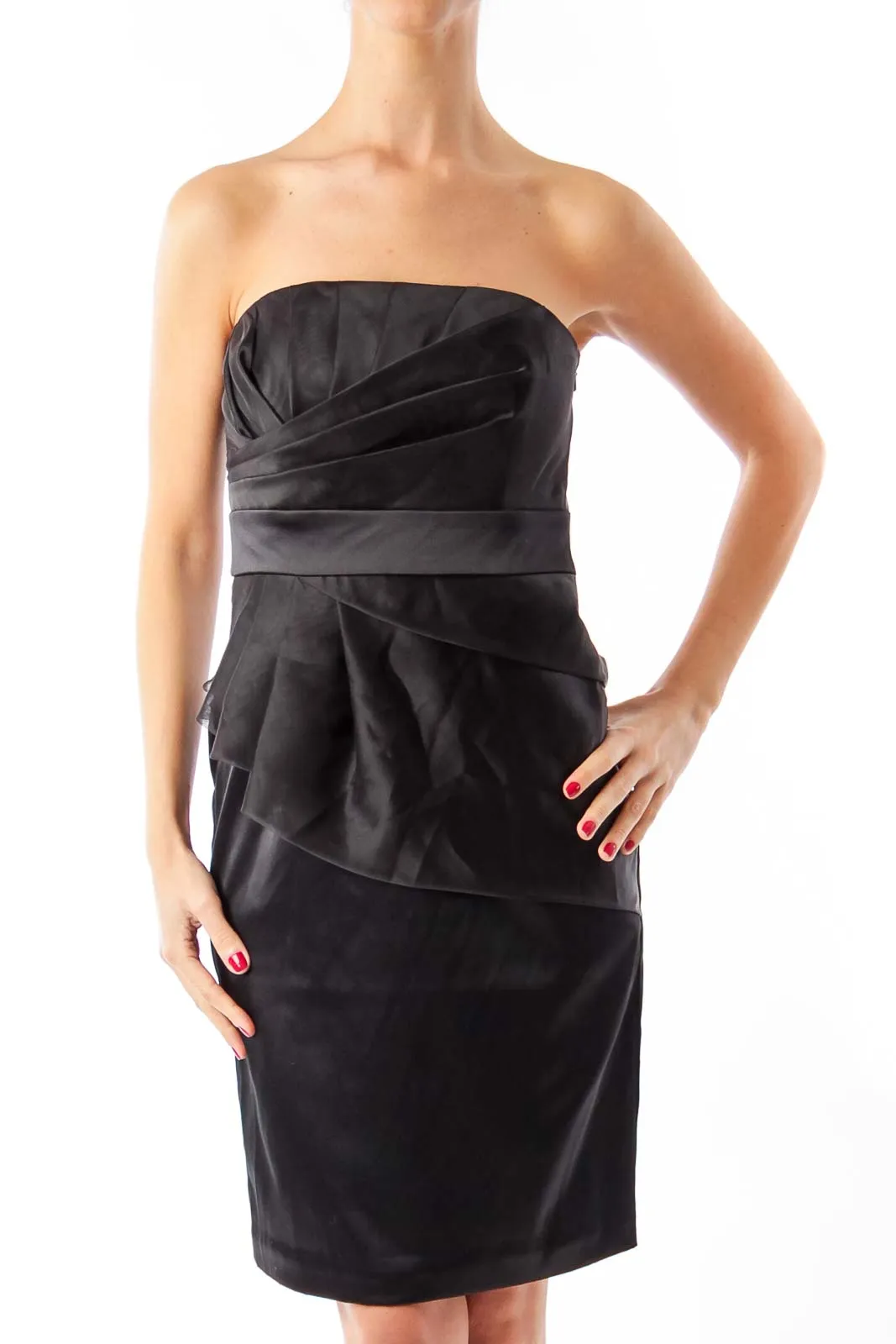 Black Strapless Cocktail Dress