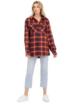 Boyfriend Oversize Plaid Flannel Long Sleeve