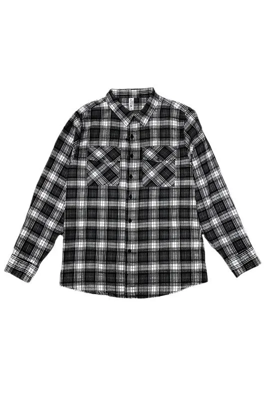 Boyfriend Oversize Plaid Flannel Long Sleeve