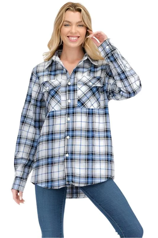 Boyfriend Oversize Plaid Flannel Long Sleeve