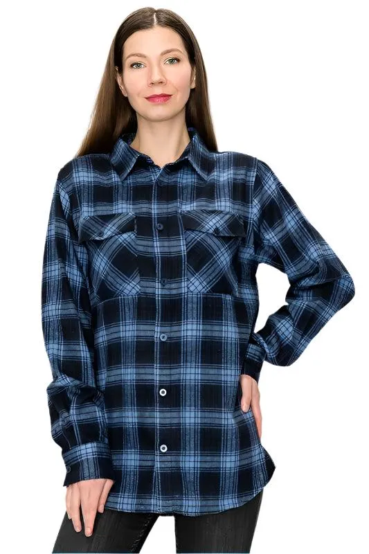 Boyfriend Oversize Plaid Flannel Long Sleeve