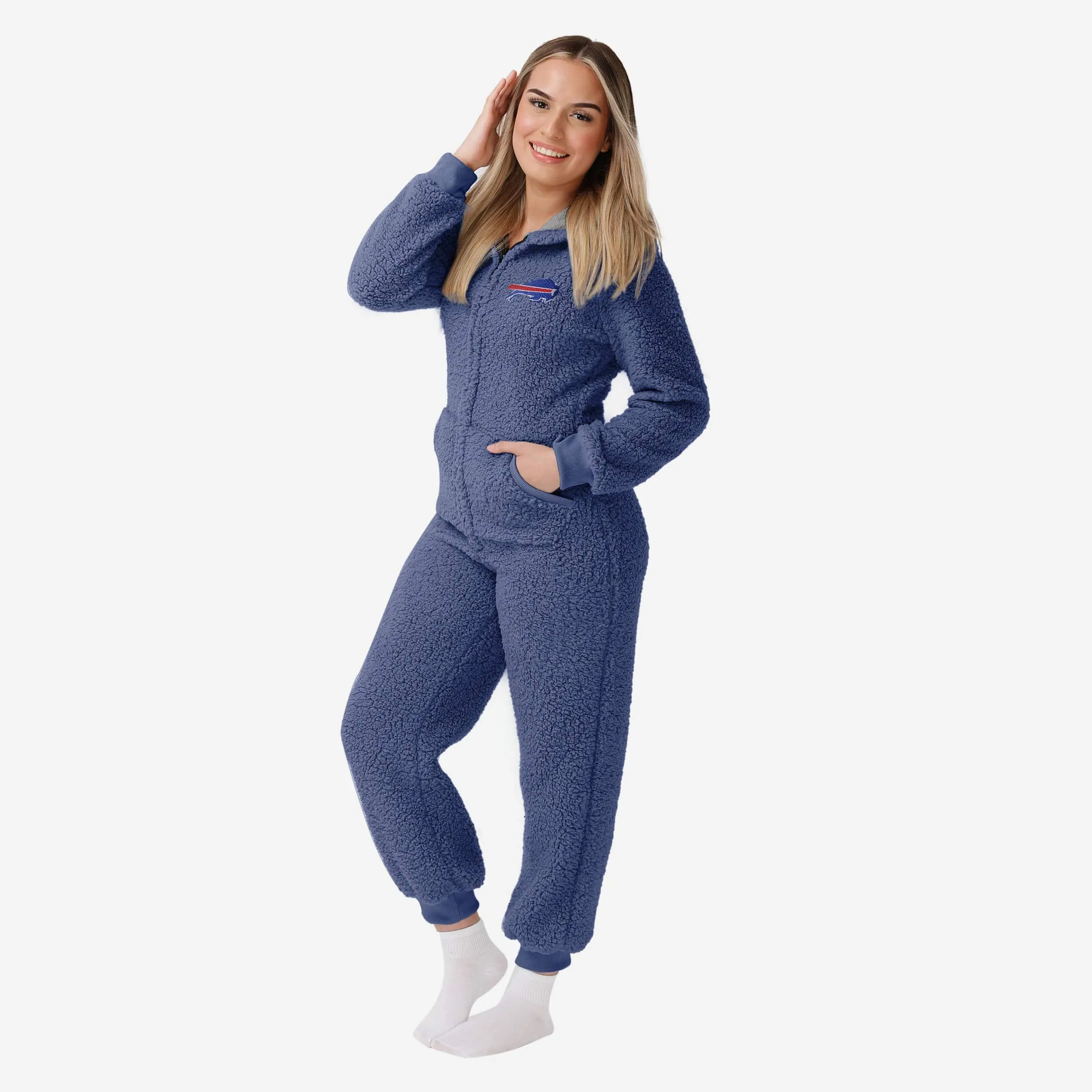 Buffalo Bills Womens Sherpa One Piece Pajamas