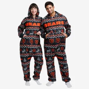 Chicago Bears Ugly Pattern One Piece Pajamas