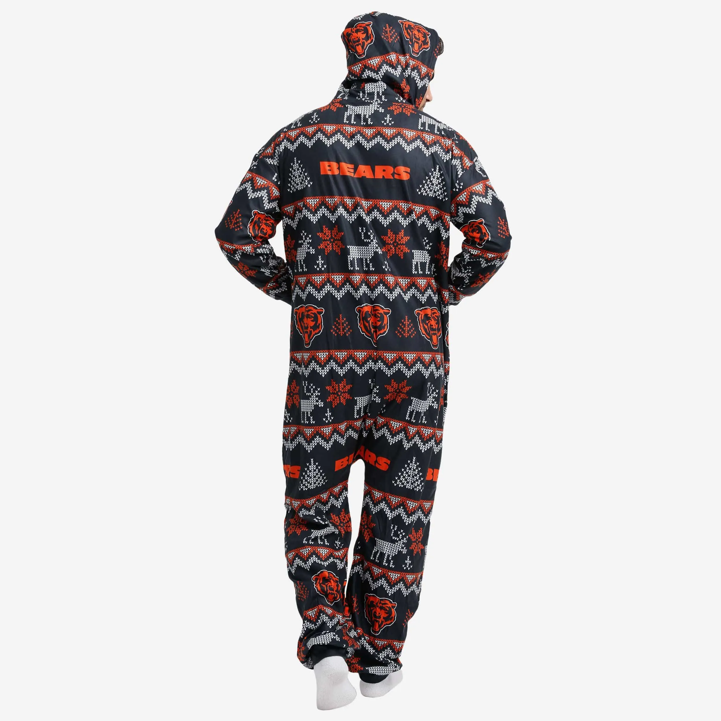 Chicago Bears Ugly Pattern One Piece Pajamas