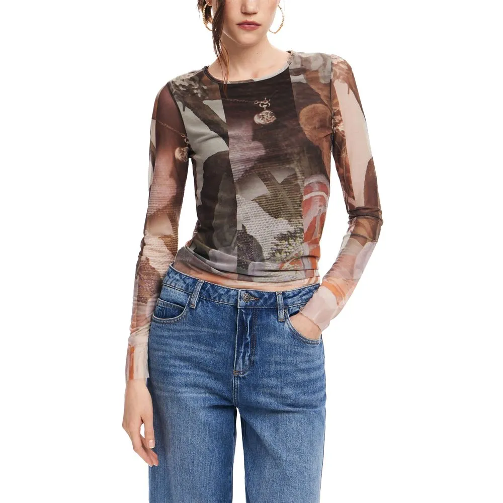 Desigual Brown Polyester Tops & T-Shirt