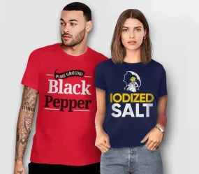 Funny Salt and Pepper Costume Shirts for Couples for Halloween