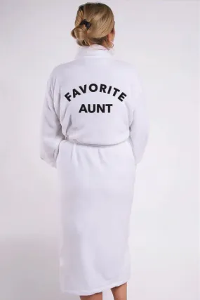 Luxe Plush Robe - Favorite Aunt - White