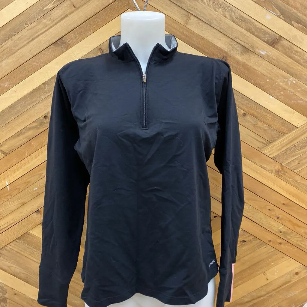 MEC - Womens 1/4 Zip Top Long Sleeves - MSRP $80: Black-women-LG