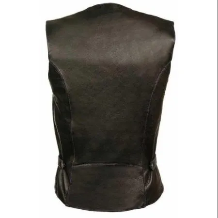 Milwaukee Women's Leather Vest (Black/Purple)