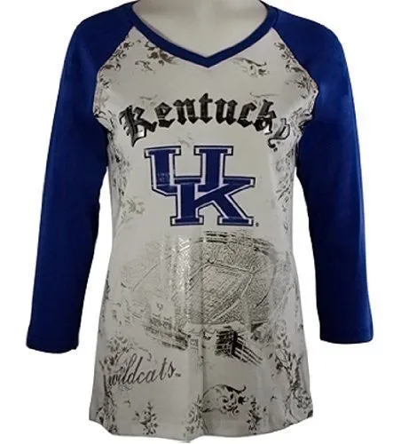 P-Michael Collegiate Top - U of Kentucky Top, School Colors, School Name in Foil