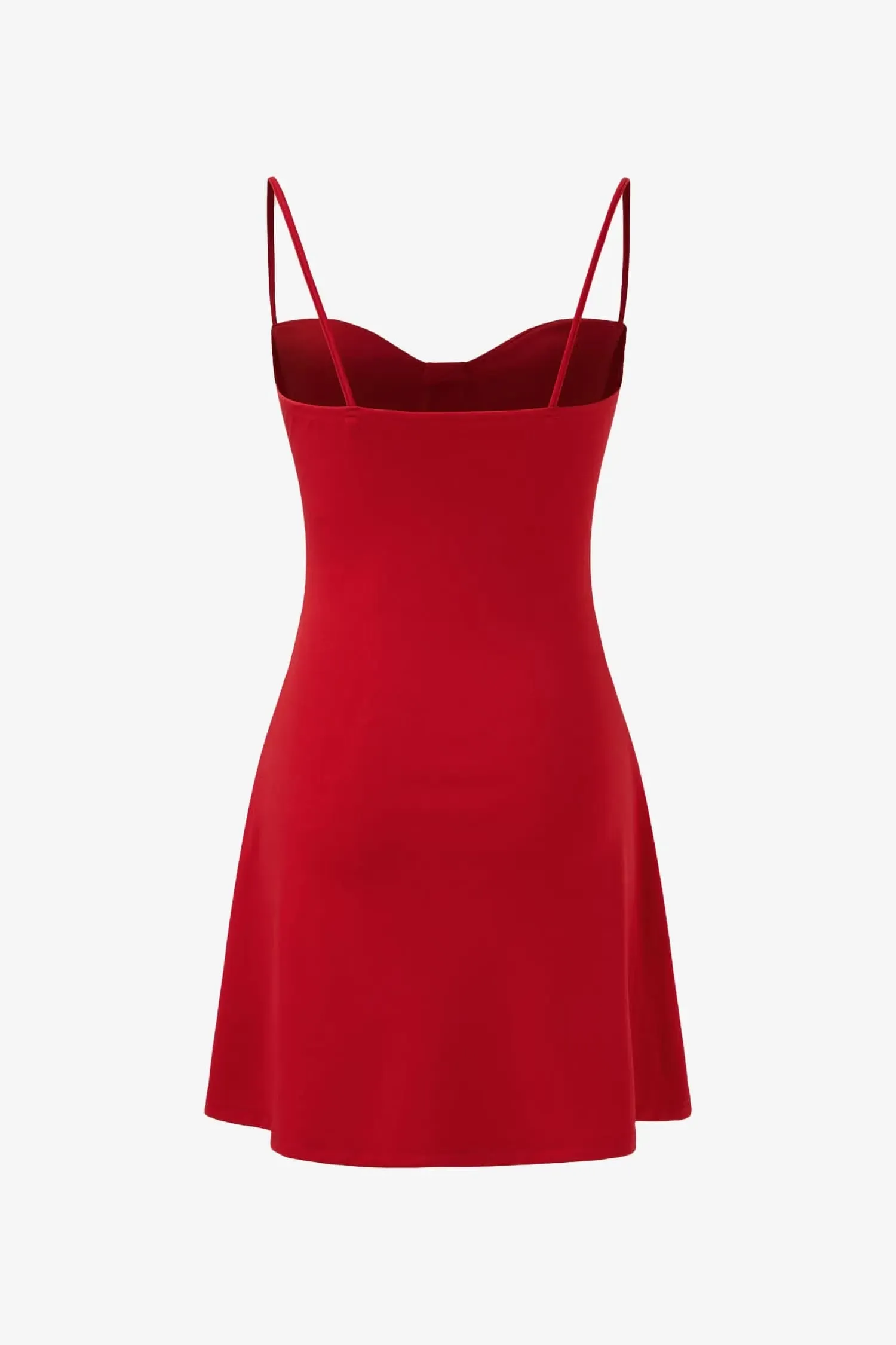 Red Spaghetti Strap A-line Mini Dress