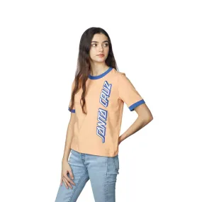 Santa Cruz Women's Obscure Strip Ringer S/S Tee - Peach