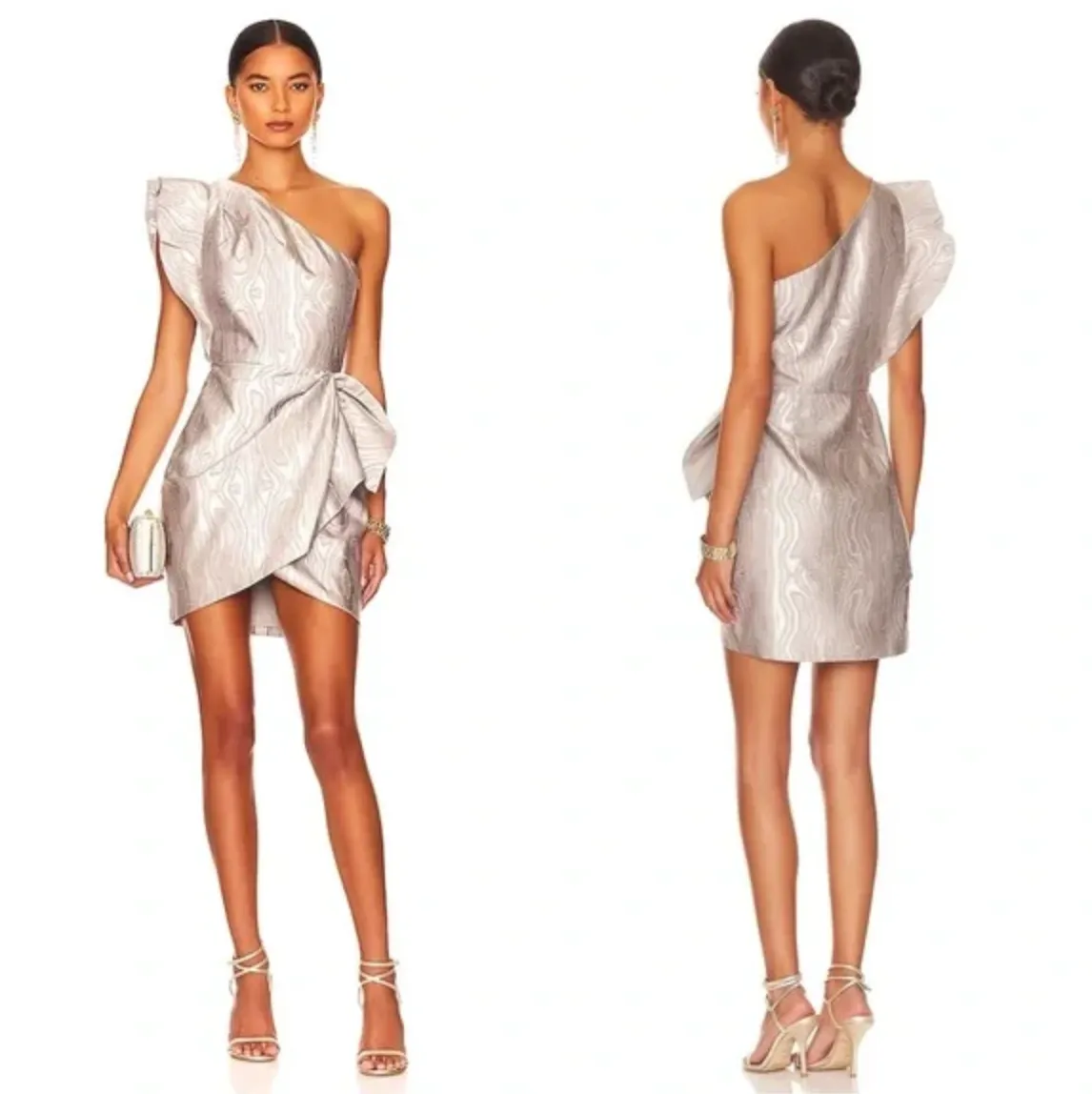 Saylor Silver Metallic Mini Dress