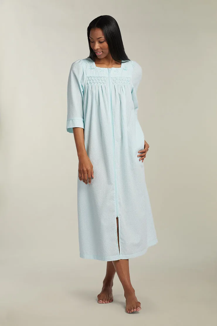 Seersucker Long Robe