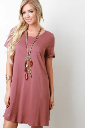 Short Sleeves Shift Tee Dress