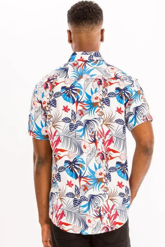 Summer Vibes Floral Print Hawaiian Shirt