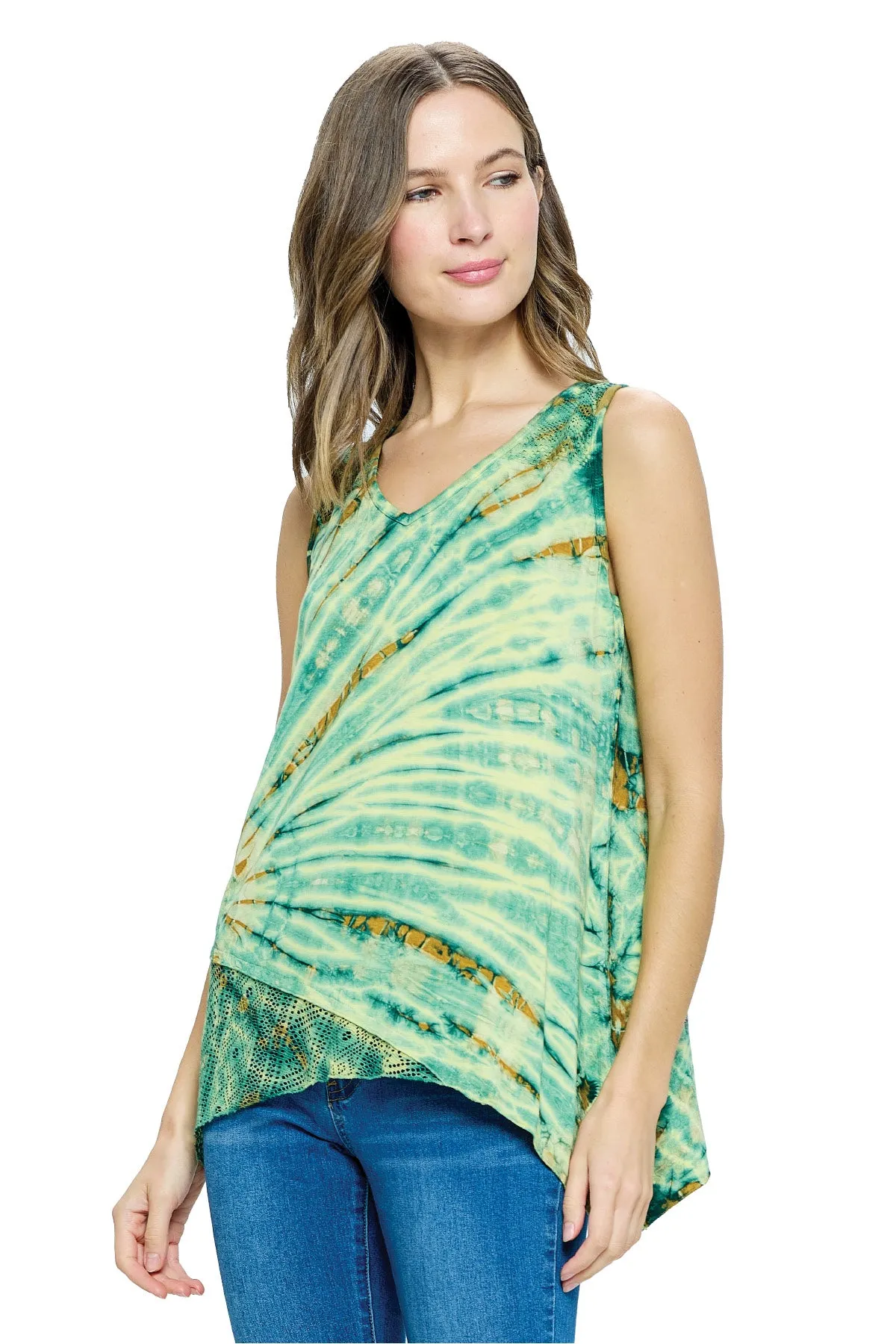 Tank Top Tie Dye Lace