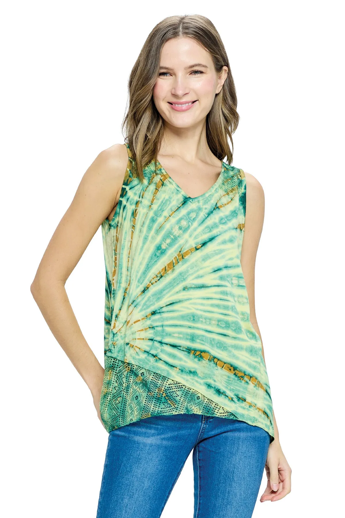 Tank Top Tie Dye Lace