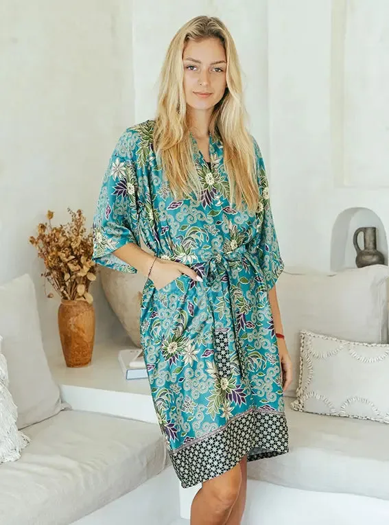 Turquoise Kimono Robe