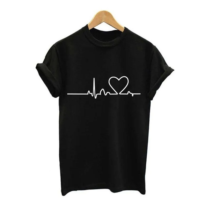 VenusFox Harajuku Love Printed Short Sleeve T-shirts Casual Tee Tops