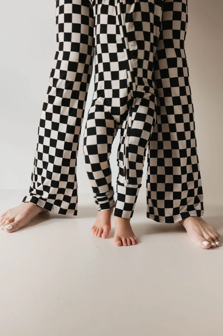 Women's Bamboo Pajamas | Black Checkered