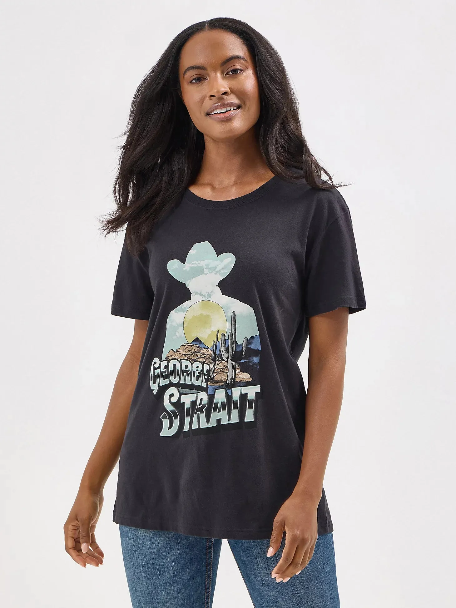 Women's Wrangler 112350117 George Strait Boyfriend Short Sleeve Tee Shirt