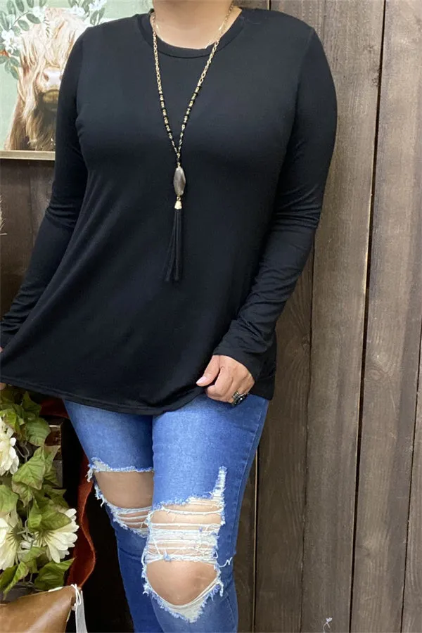 YMY15530 Black long sleeve women top/T-shirts